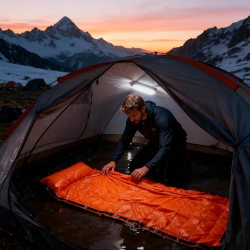 Sac De Couchage pour Extérieur - Tapis De Sol Compact avec Sifflet,Sac De Couchage Thermique D'Extérieur - pour Randonnée Météo Extrême Pêche Aventure Femmes Hommes Adultes – Image 4