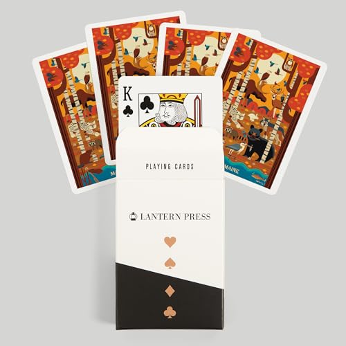 Lantern Press Maine, animales del bosque, 52 cartas póker miniatura 6