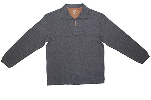 Men's 1/4 Zip Pull Over Heritage Classics Sweater (Large, Charcoal)