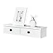WELLAND Floating Shelves Wall-Mounted Storage Shelf 2 Drawers Entryway Wall Shelf, A/V Components Other Media Accessories (White)