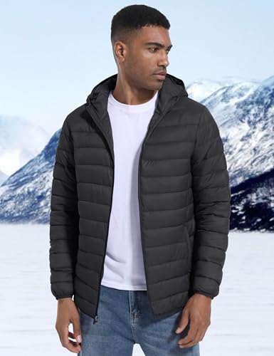 TACVASEN Men's Lightweight Puffer Jacket with Hood Water Resistant Windproof Insulated Jacket Quilted Lined Winter Coats4
