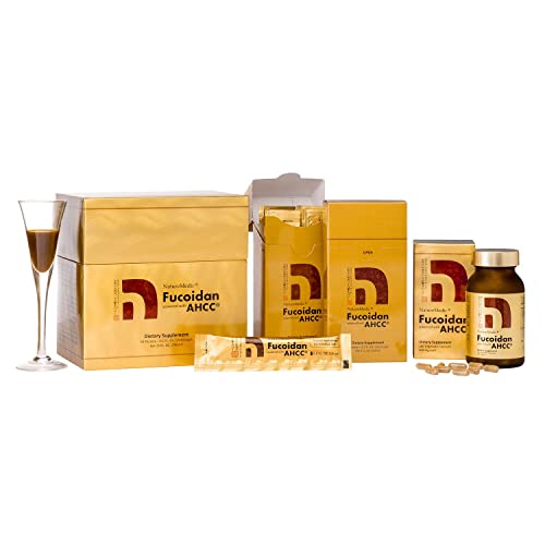 Naturemedic Fucoidan Powered With Ahcc® Brown Seaweed Immunity Supplement With High Purity Organic Mekabu Mozuku Agaricus 1 Bottle - 160 Vegetable Capsules Made In Japan #TOP4