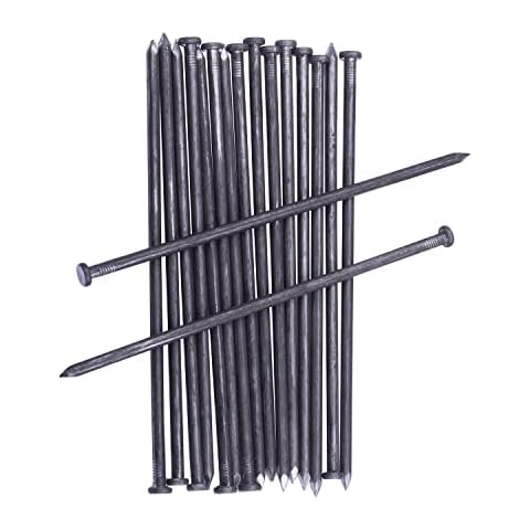 WOWCASE 10 Inch Metal Edging Spikes, 100 Pcs Heavy Duty Solid Metal Landscaping Spike, Anchoring Spike Nails for Paver Edges, Weed Barrier, Artificial Turf Etc. (100) Cover