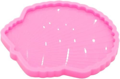 Miniatura 8 de Moldes de silicona con forma de concha de concha súper brillante de 4.5 pulgadas, molde de resina epoxi, molde de fundición de resina para posavasos