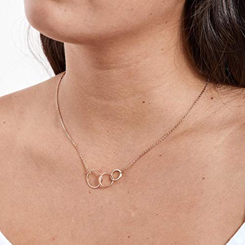 MEVECCO Lucky Star Pendant Necklaces,18k Gold Plated Three Stars Handmade Generations Necklace for Grandma 3 Circles Necklace Mom Granddaughter Mothers Day Jewelry Birthday Gift4