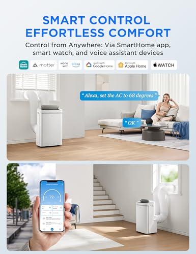 Image of Midea 13,000 BTU ASHRAE (10,000 BTU SACC) Dual Hose Portable Air Conditioner with Inverter, Remote Control, Cools up to 450 Sq Ft, Smart Wi-Fi Connects to Alexa /Google Assistant, Window Kit Included