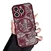 XIZYO Magnetic Case for iPhone 16 Pro Max Floral Rose Cute Phone Case [Compatible with Magsafe] for Women Girls Burgundy Aesthetic Pattern Slim TPU Shockproof Bumper Cover, Wine Red