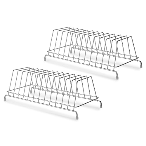 Image of 12 Section Stainless Steel Thali Plate Rack for Kitchen | Dish Drying & Organizing Stand | Countertop Plate Holder | Rust-Resistant Plate Organizer, Thali Stand (Pack of 2)