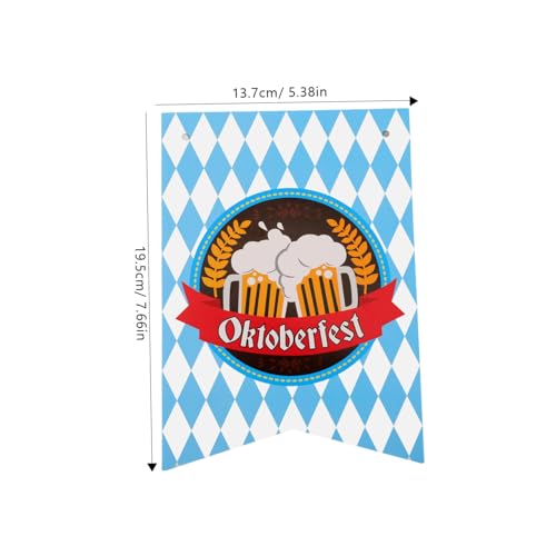 Cabilock 2 Sätze Oktoberfest Bierfahnen Und Banner Und Schilder Bierparty-dekoration Festivalfahnen Mit Stangen Wimpelbanner Festival-banner Bierfest-banner Pole Foto Girlande Papier