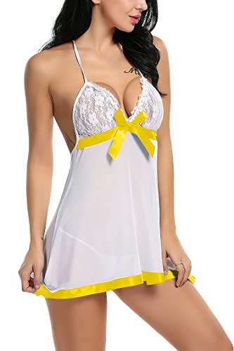 Image of Babydoll Nightwear Lingerie with Panty Short Transparent Nighty for Women Bra Panty Set for Women Baby Doll Night Dress Babydoll Lingerie for Honeymoon
