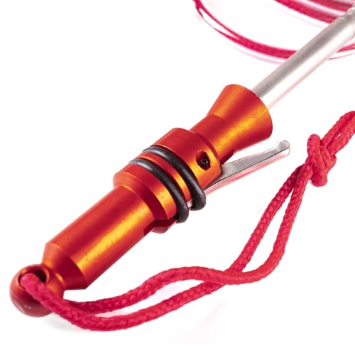 Fish Stringer for Spearfishing Fish Holder for Scuba Diving and Freediving Quick Spearguns with Stainless Steel Needle and Pressure Plate (Red & Red)
