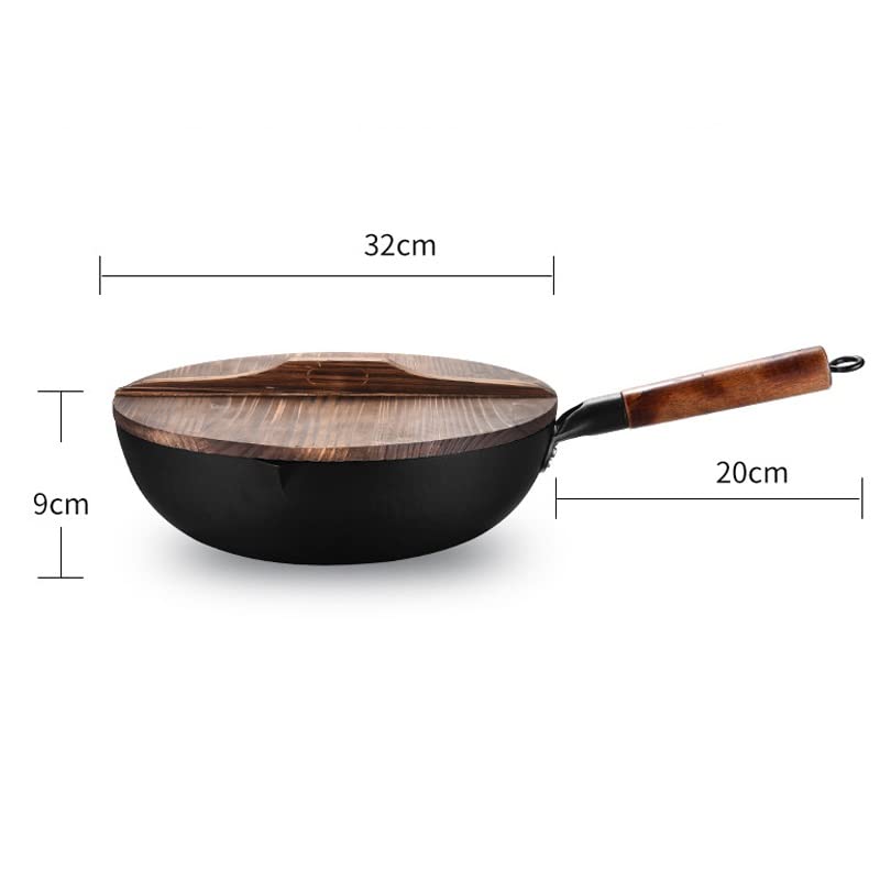 Wok de acero carbono con tapa para cocina eléctrica e inducción miniatura 2