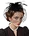 Bniksok Black Fascinators Hat for Women Funeral Veil Hat Feather Headband Pillbox Tea Party Headband Lace Gloves