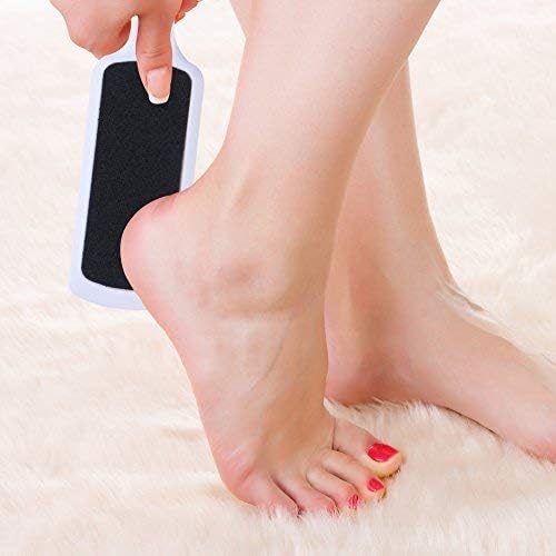 Miniatura 5 de Lima de pies para piel muerta, paquete de 3 herramientas profesionales de pedicura removedor de callos para pies, limpiador de pies de doble cara,