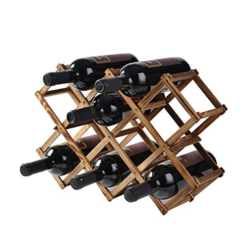 Soporte para botellas de vino de madera sólida para 10 botellas miniatura 1