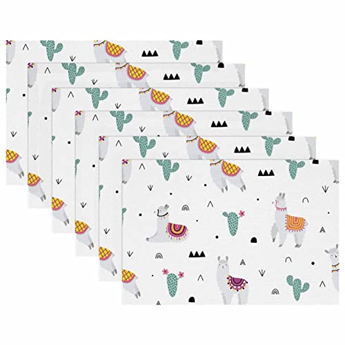 Set de table en alpaga blanc pour table à manger lors de vos dîners - 6
