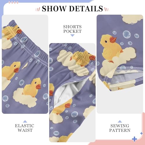 Cute Duck Bath Pattern Cute Pajama Pants, Soft Sleepwear Lounge Pants Pajama Pj Bottoms for 6-14 Years4
