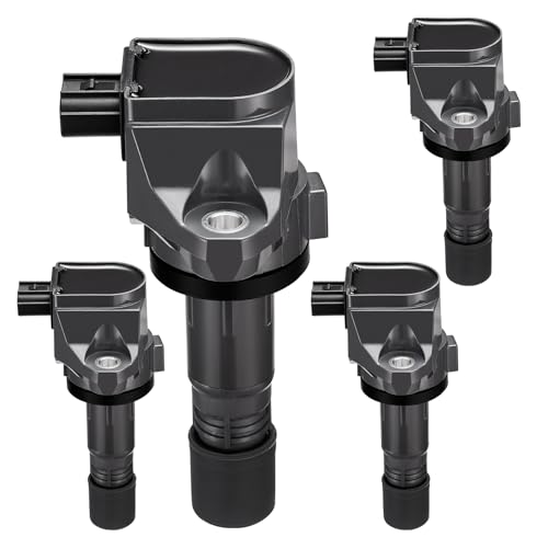 Image of Set of 4 Ignition Coil UF672 Compatible with Honda 12-15 Civic 16-22 HR-V 1.8L, Compatible with Acura 13-15 ILX 2.0L L4 Replacement for 5C1880 GN10421 6732317 30520R1AA01 C900