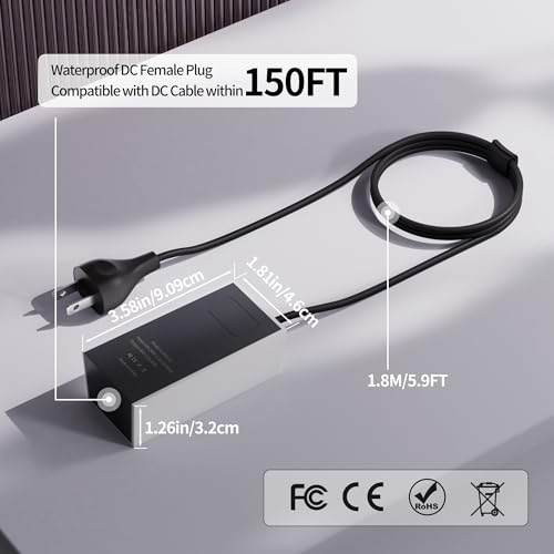 Image of Starlink Mini Power Supply, 60W Starlink Mini Power Adapter AC Charger Wall Plug Steady 30V /2A with 1.8M Extension Cable Compatible with 150FT DC Power Cable