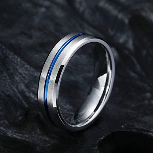 King Will OY-R190-8.5 Duo 6Mm Silver Tungsten Carbide Ring Wedding Band thumb #2