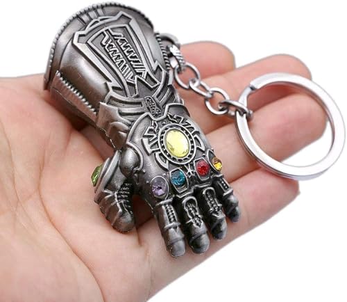 Image of Yaa Catchy Avengers Thanos hand with all Infinity Stone Gauntlet and Double-Bladed Sword KeyChain Key ring best Gift for (Thanos Lovers) Keychains