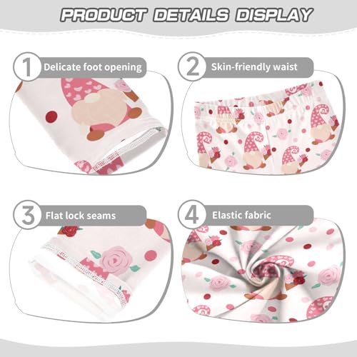 Girls Leggings Gnome Hearts and Flowers Toddler Girls Clothes Leggings for Girls Toddler Girls Leggings 3-4T3