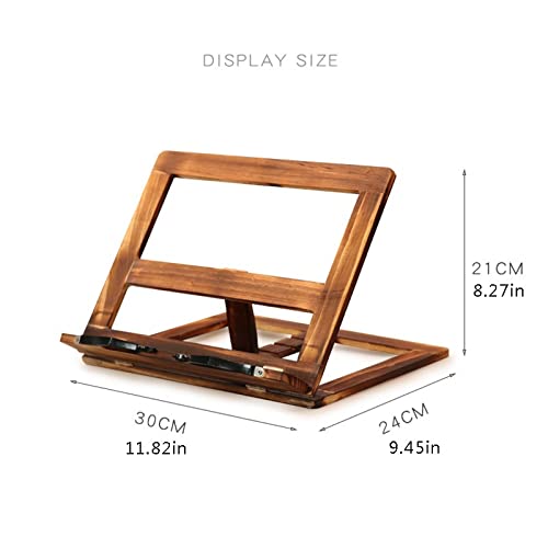 boekenstandaard Opvouwbare receptenboekstandaard,houten frame lezen boekenplank,tablet pc ondersteuning stand stevige… - Image 3