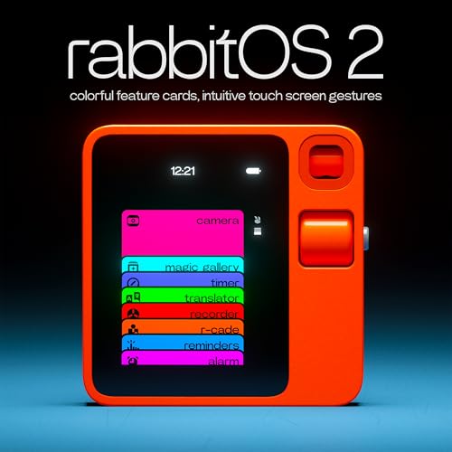 Image of Rabbit r1 Voice-Activated AI Assistant - No Subscription Fees - AI-Powered Study Aid, Meeting Assistant, Magic Camera, Voice Recorder, Transcription & Summarization, 100+ Language Translation