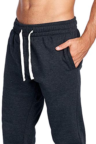 Image of ProGo Men's Casual Jogger Sweatpants Basic Fleece Marled Jogger Pant Elastic Waist