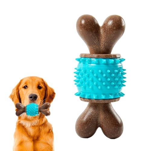 スパイキーボーン犬のおもちゃ、歯ブラシ犬の骨のおもちゃ - 歯が生える&なだめるような犬用噛むおもちゃ - 歯が生える歯が生える&なだめるような噛むおもちゃ、口腔健康のためのおやつ調剤スパイキー犬用噛むおもちゃ、犬