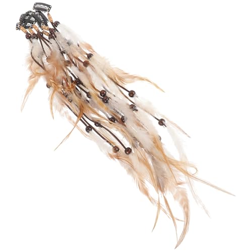 Clips para extensiones de cabello plumas vintage accesorios estilo étnico disfraz carnaval 6uds