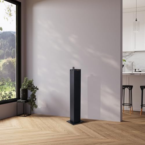 Image of GOgroove Bluetooth Tower Speaker with Subwoofer Built in - Floorstanding Home Speaker with Powerful Bass and Dual Drivers, 120W Peak Power, MP3 3.5mm Aux, USB 2.0 Port Flash Drive, FM Radio (Single)