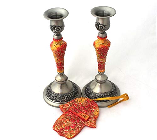 Amazon.com: Modern Judaica- Jewish Gift set Shabbat candlesticks and ...