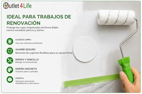 Miniatura 3 de O4l Tapa Con Resorte, Blanco, Redonda, Ø 85 Mm, Para Cajas Empotradas De Ø 70 Mm, 10 Unidades