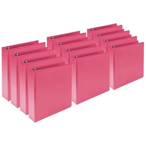 Image of Samsill Plant-Based 2 Inch Durable Round Ring, View Binder, Eco-Friendly, USDA Certified Biobased, 12-Pack, Berry Pink
