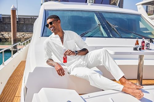 COOFANDY Men's 2 Piece Cotton Sets Casual Long Sleeve Cuban Henley Shirt and Loose Pants Set Beach Vacation Outfits2