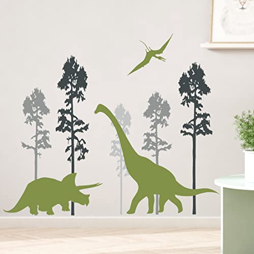 Vinilos Decorativos Dinosaurio Verde 2 Hojas 30x90 cm miniatura 1