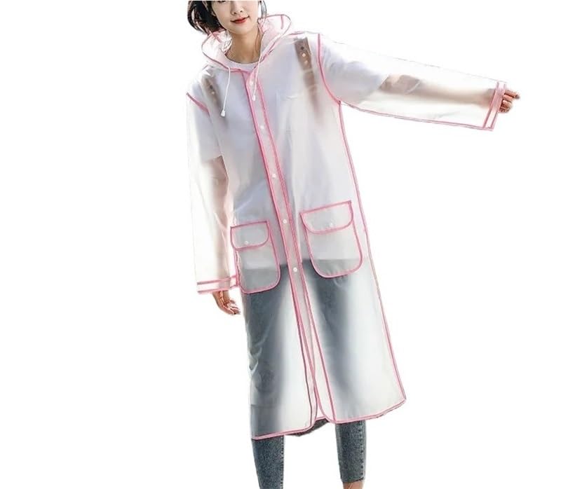 Poncho impermeable for adultos, ligero y plegable, ideal for exteriores, senderismo, festivales y viajes.(Pink,XXL)
