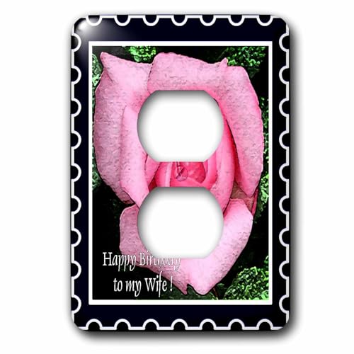 Joyeux anniversaire à ma femme déclarez votre amour avec la plaque 2 prises 3dRose