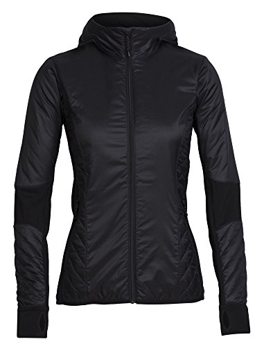 Icebreaker Merino Women's Helix Long Sleeve Zip Hoodie, Black, X-Small