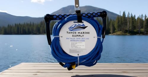 Tahoe Marine Supply Slalom Training Water Ski Rope - EZ Deep Water Start Bridle - 75ft Beginner Slalom Rope with Deep-V Cradle - 16-Strand Floating Line with EVA Foam Handle