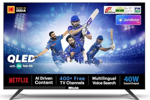 Kodak 108 cm (43 inches) JioTele Series QLED TV KQ43JTV0010 (Black)