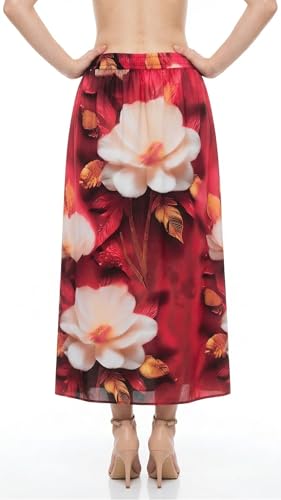 Image of VAGISHA Women's 4-Metre Flared Long Skirt | Skirts for Women Long Length | Long Skirts for Girls | Ethnic & Boho Printed Wear with Elastic Waist | Perfect for Party, Festive & Casual Look