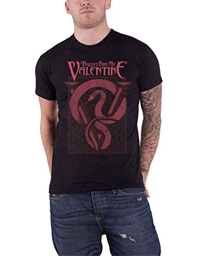 Bullet For My Valentine T Shirt Red Snake Band Logo Official Mens Black