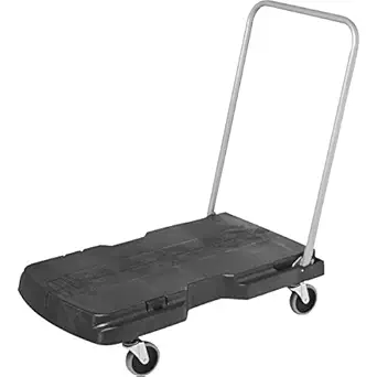 Rubbermaid FG440120BLA Triple Trolley with User-Friendly Handle, Standard-Duty with 5 In Casters, Black, 36