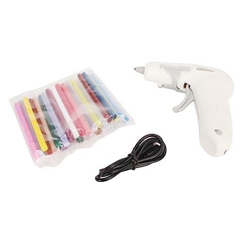 Respicefinem Hot Glue Machine 20. 0×15. 0×4. 10W Hot Glue Machine With 30 Glue Sticks Foldable Stand Fast Preheating Hot Glue Tool For Craft Projects White 2200Mah Battery