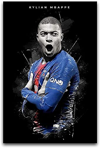 BDTSRT Impression sur Toile 60X90cm sans Cadre Football Abstract Art Kylian Mbappe Poster Decorative Bedroom Painting