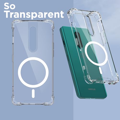 Image of Pikkme Back Cover for OnePlus 8 Mag-Safe Shockproof PC + TPU Protective Case Magnetic Support Bumper Case (Transparent Mag-Safe)