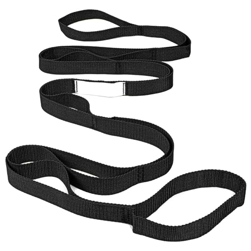 stretching strap yoga with loops 10 loops strapsfor stretching stretch straps for physical therapy non-elastic exercise strap for pilates dance and gymnastics with