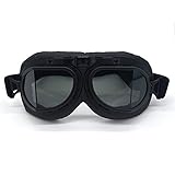 evomosa Vintage Motorcycle Goggles Anti Fog & Impact UV Protection Aviator Pilot Goggles,Adult Fly Racing Riding Sand Dust